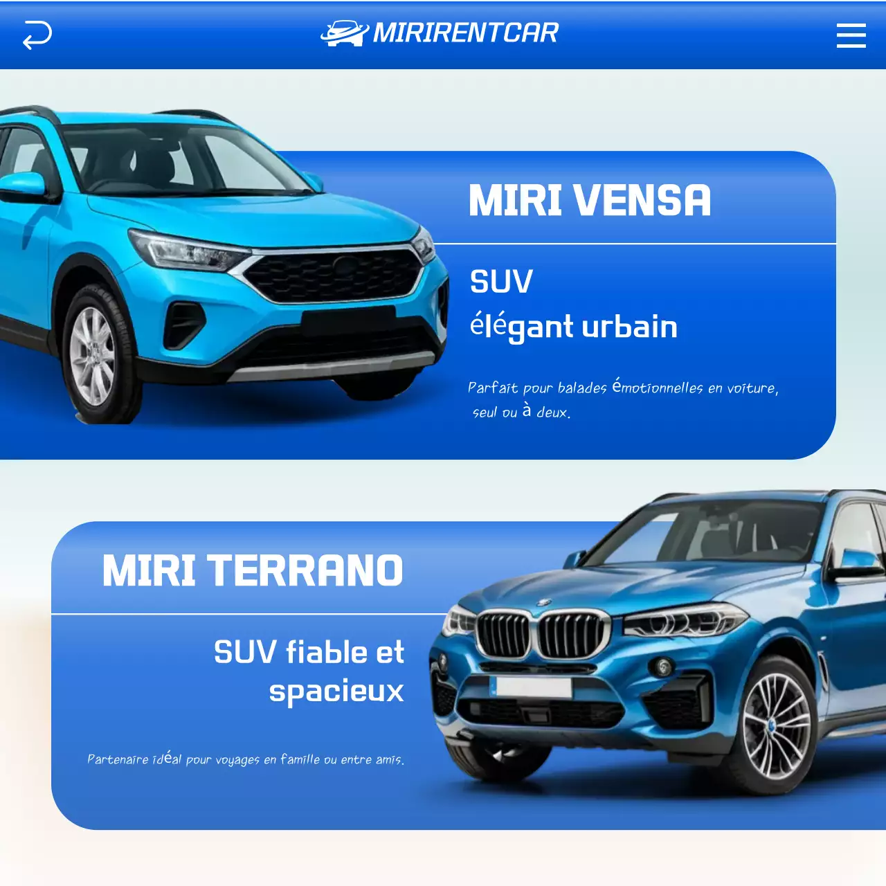 Publicité pour une voiture bleue moderne