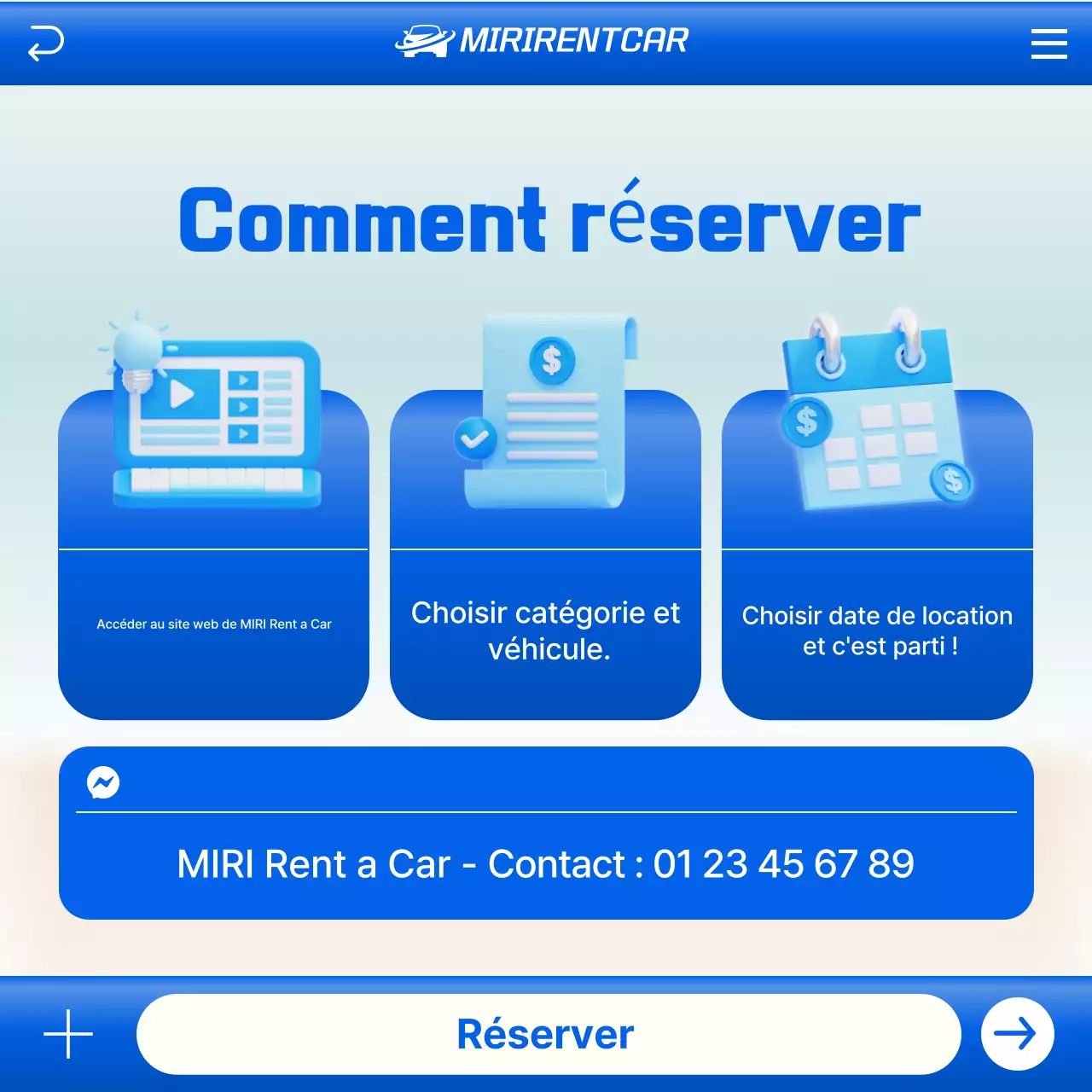 Publicité pour une voiture bleue moderne