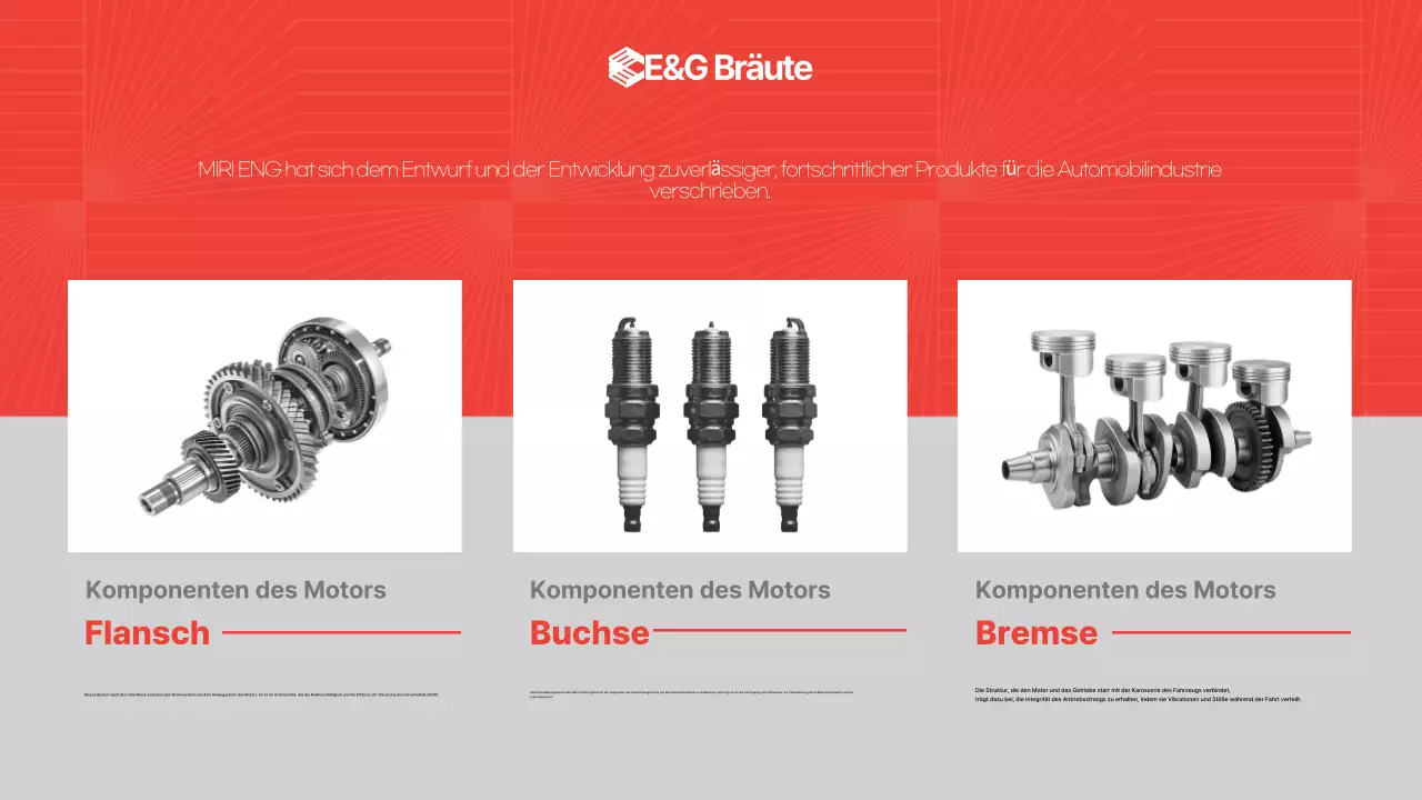 Rote moderne Autoteile-Werbung