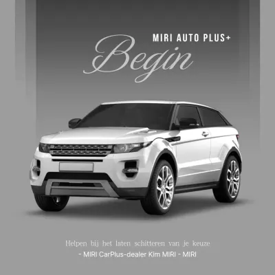 grijze stijlvolle auto-advertentie