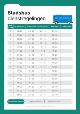 Groene, schone busdienstregeling