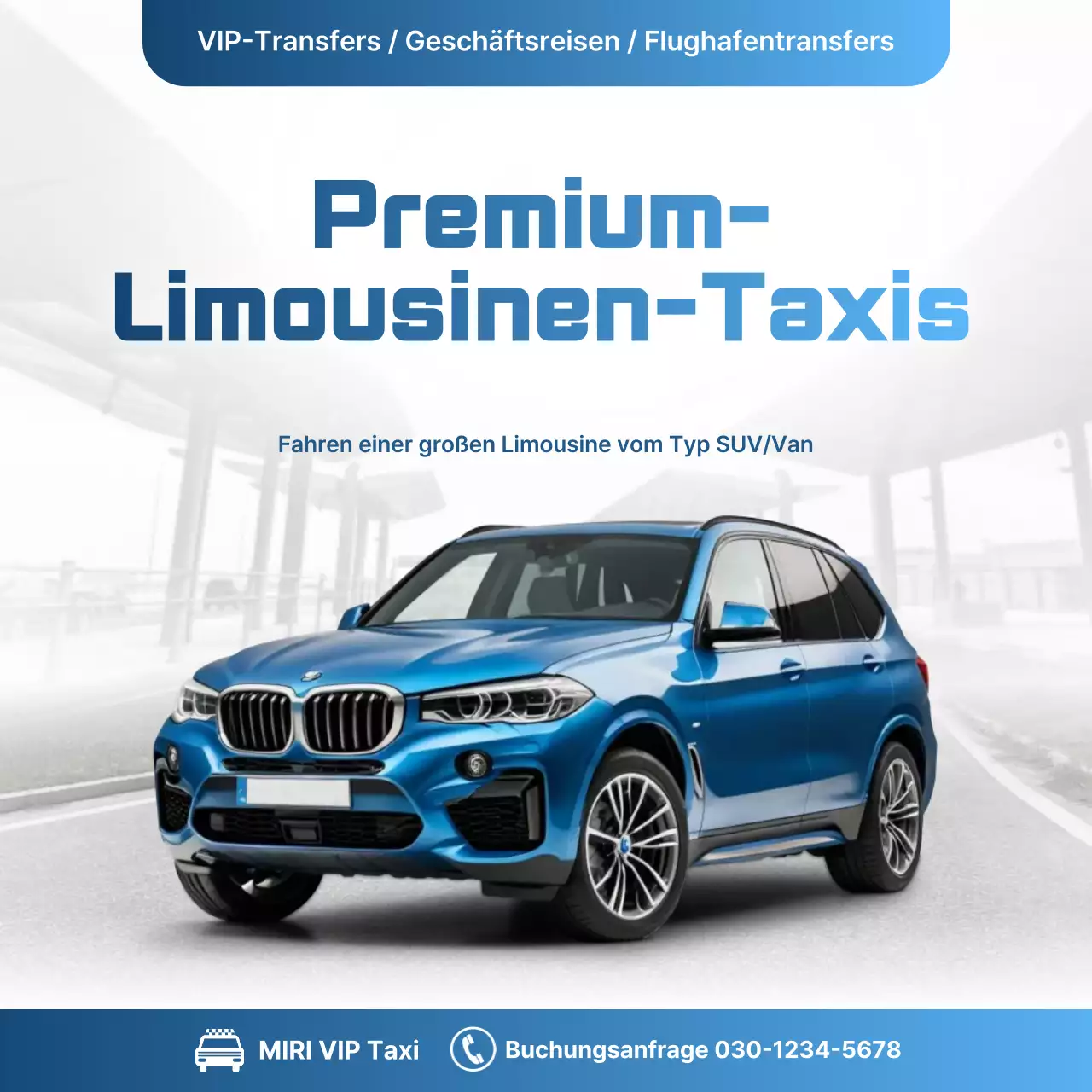 Blaue moderne Autowerbung