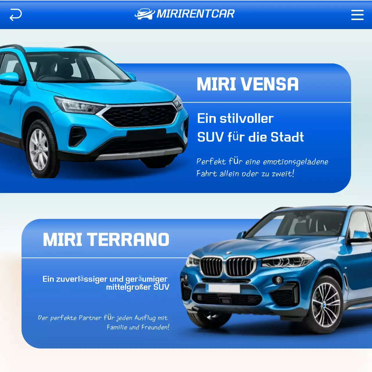 Blaue moderne Autowerbung