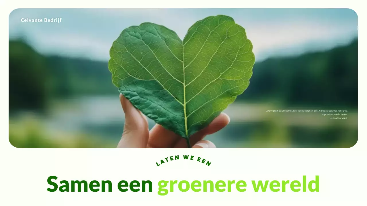 Presentatie van groene, moderne en milieuvriendelijke startups