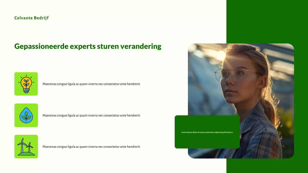 Presentatie van groene, moderne en milieuvriendelijke startups