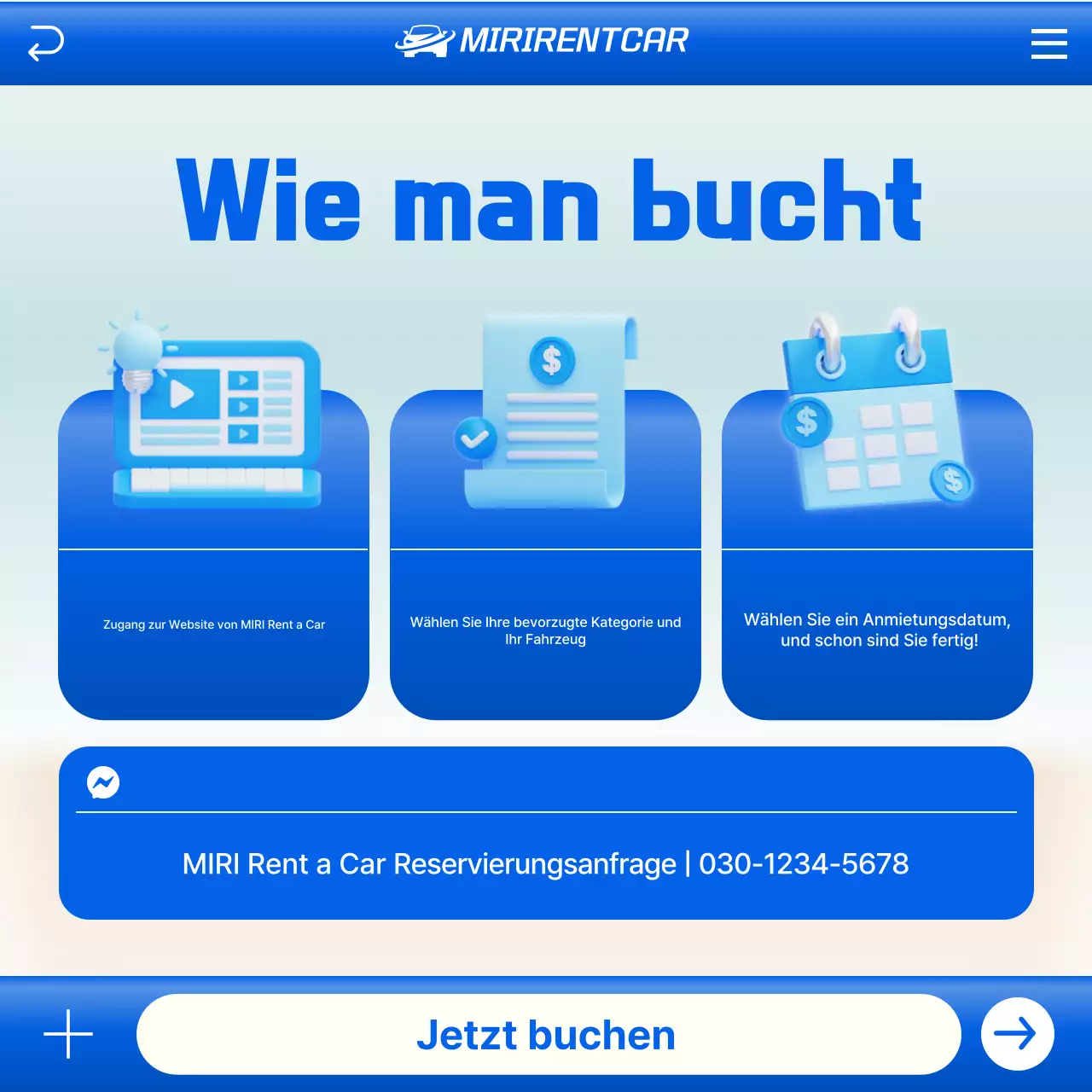 Blaue moderne Autowerbung