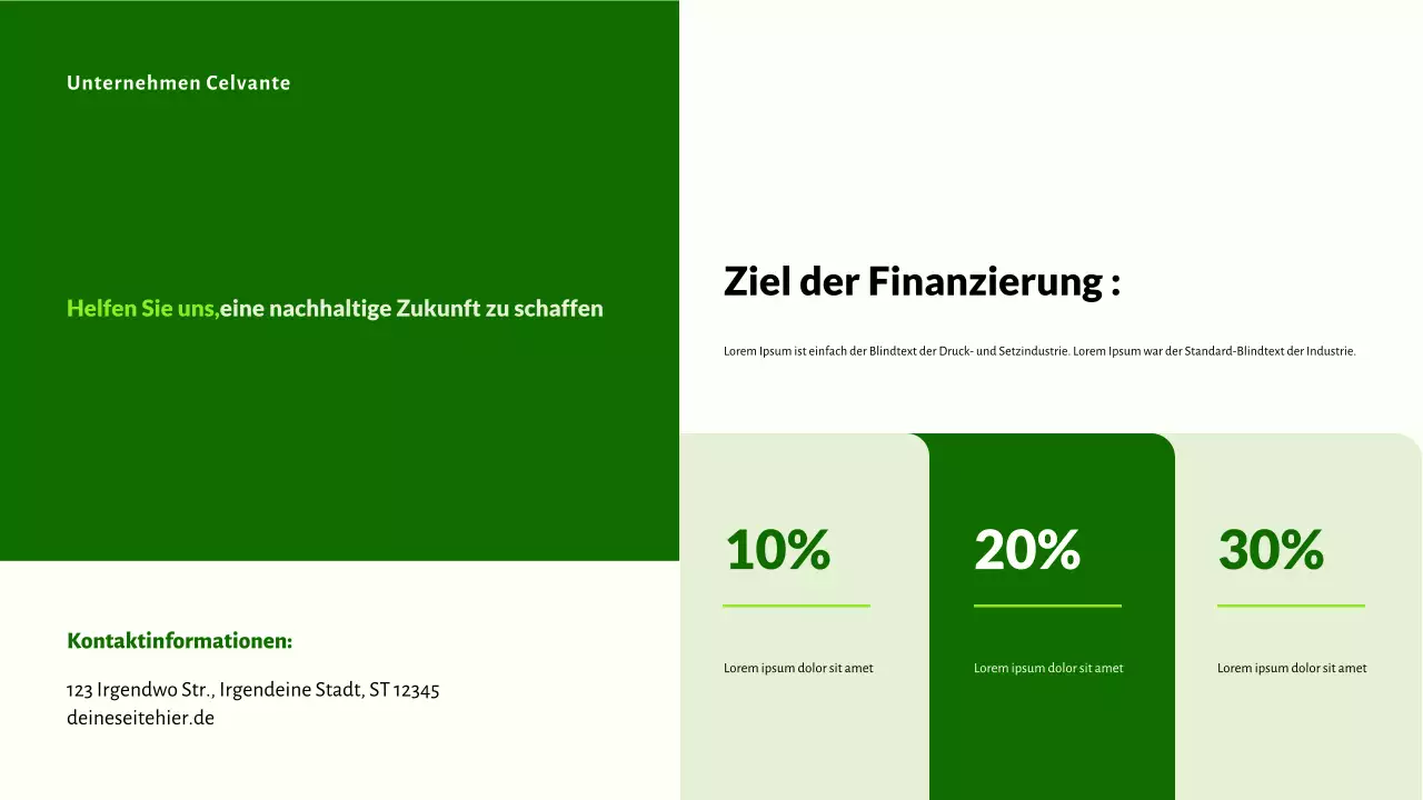 Grüne, moderne, umweltfreundliche Startups – Präsentation