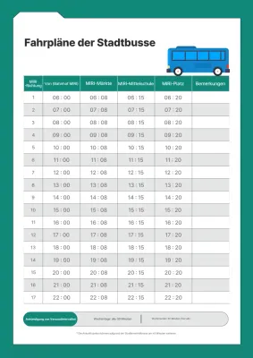 Green Clean Bus-Fahrplanführer