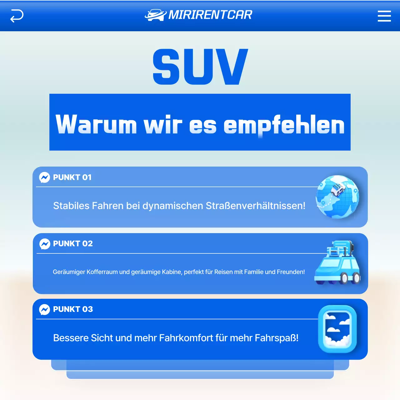 Blaue moderne Autowerbung