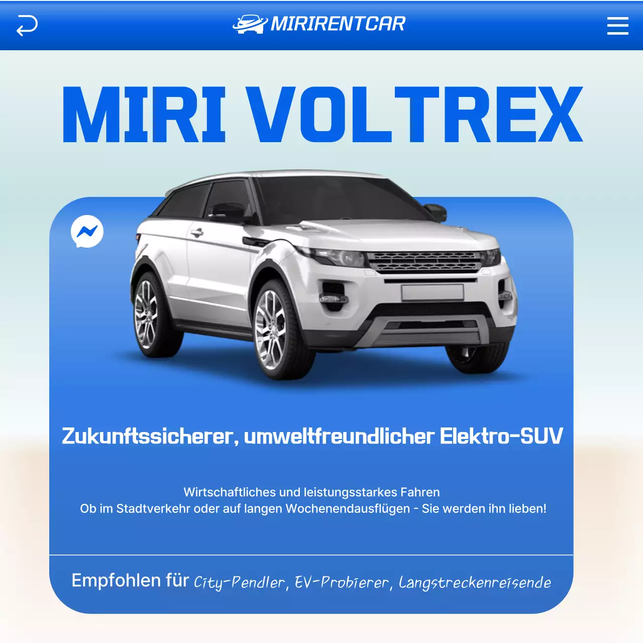 Blaue moderne Autowerbung
