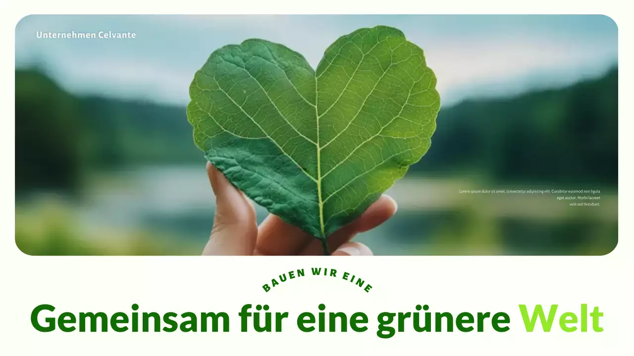 Grüne, moderne, umweltfreundliche Startups – Präsentation