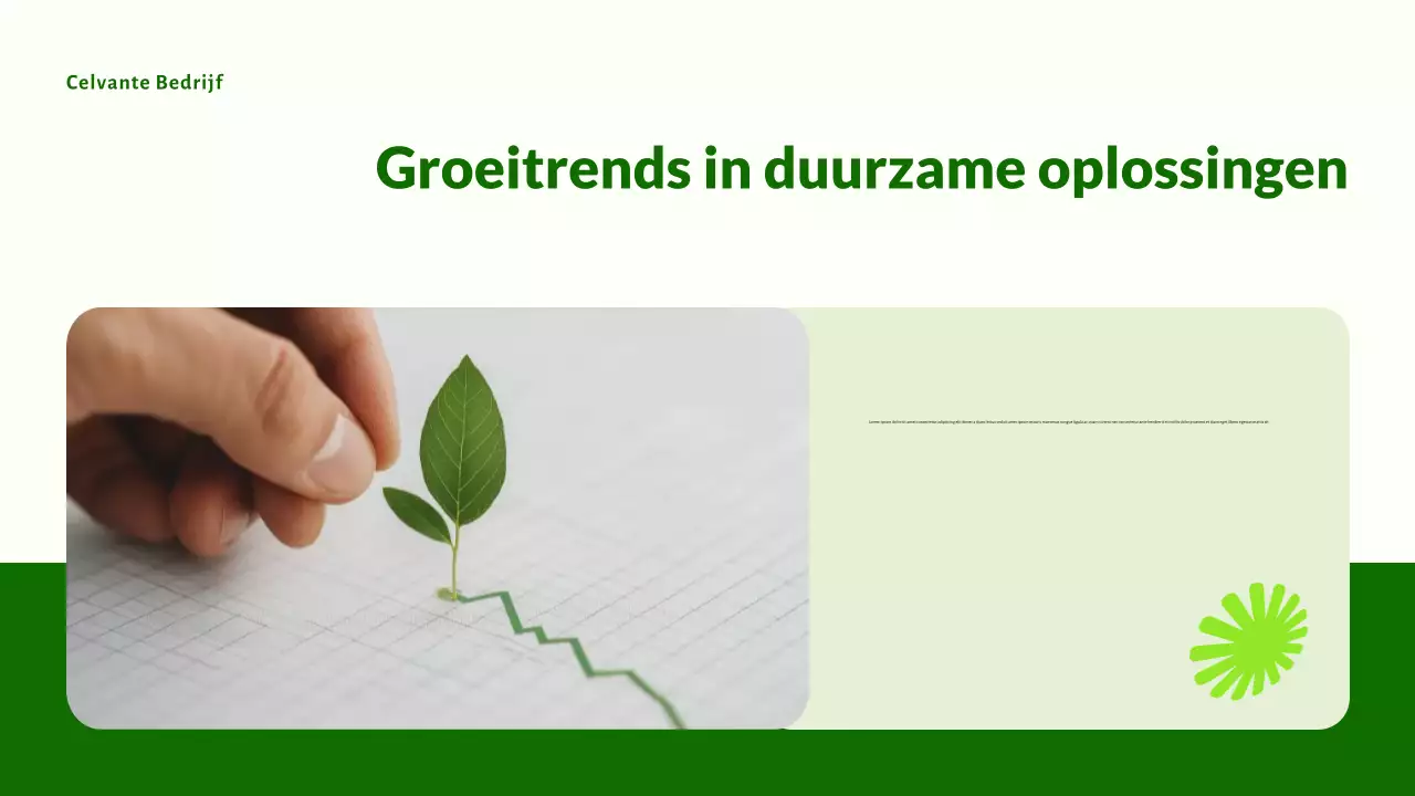 Presentatie van groene, moderne en milieuvriendelijke startups