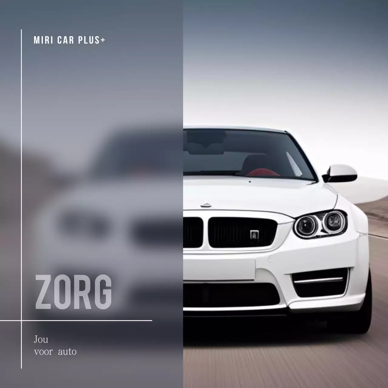 Witte moderne auto-advertentie