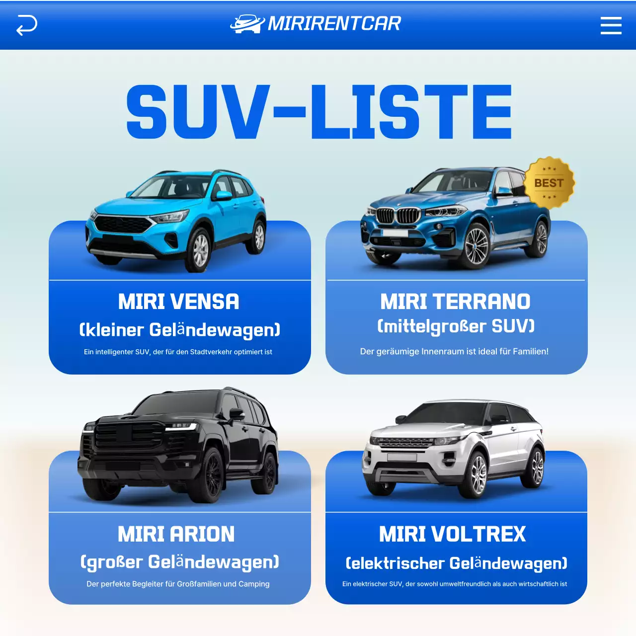 Blaue moderne Autowerbung
