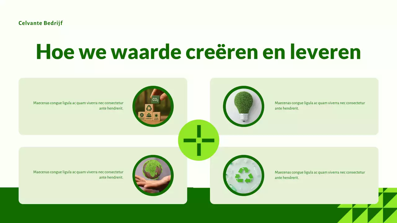 Presentatie van groene, moderne en milieuvriendelijke startups