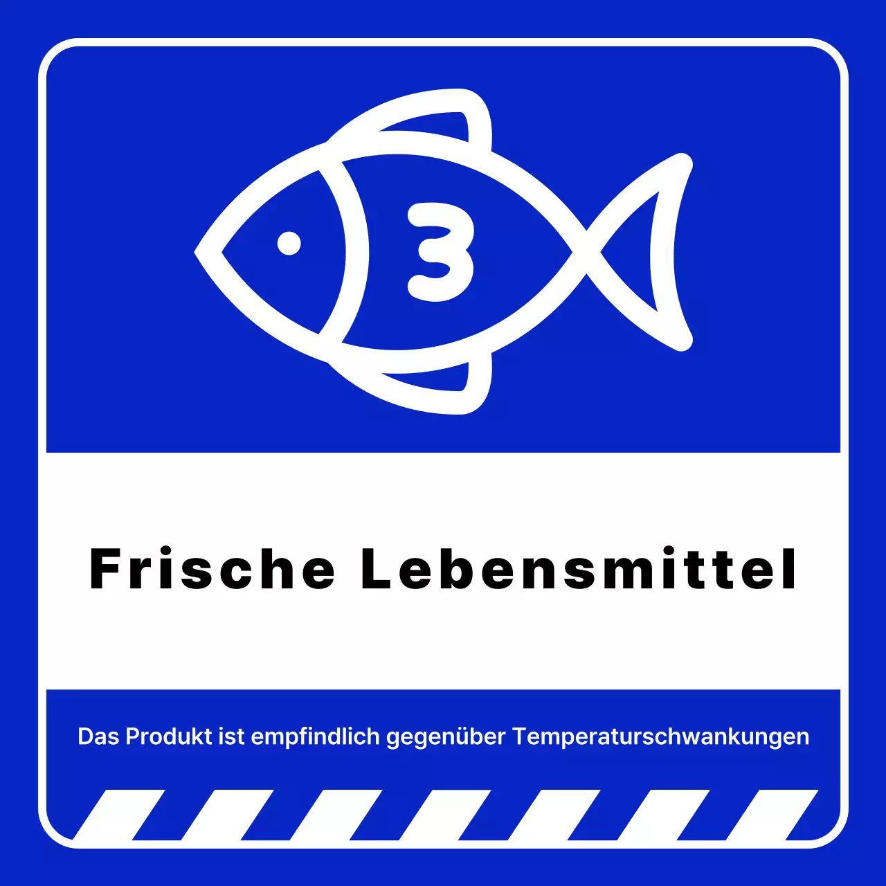 Blaue einfache frische Lebensmittel Vorsicht