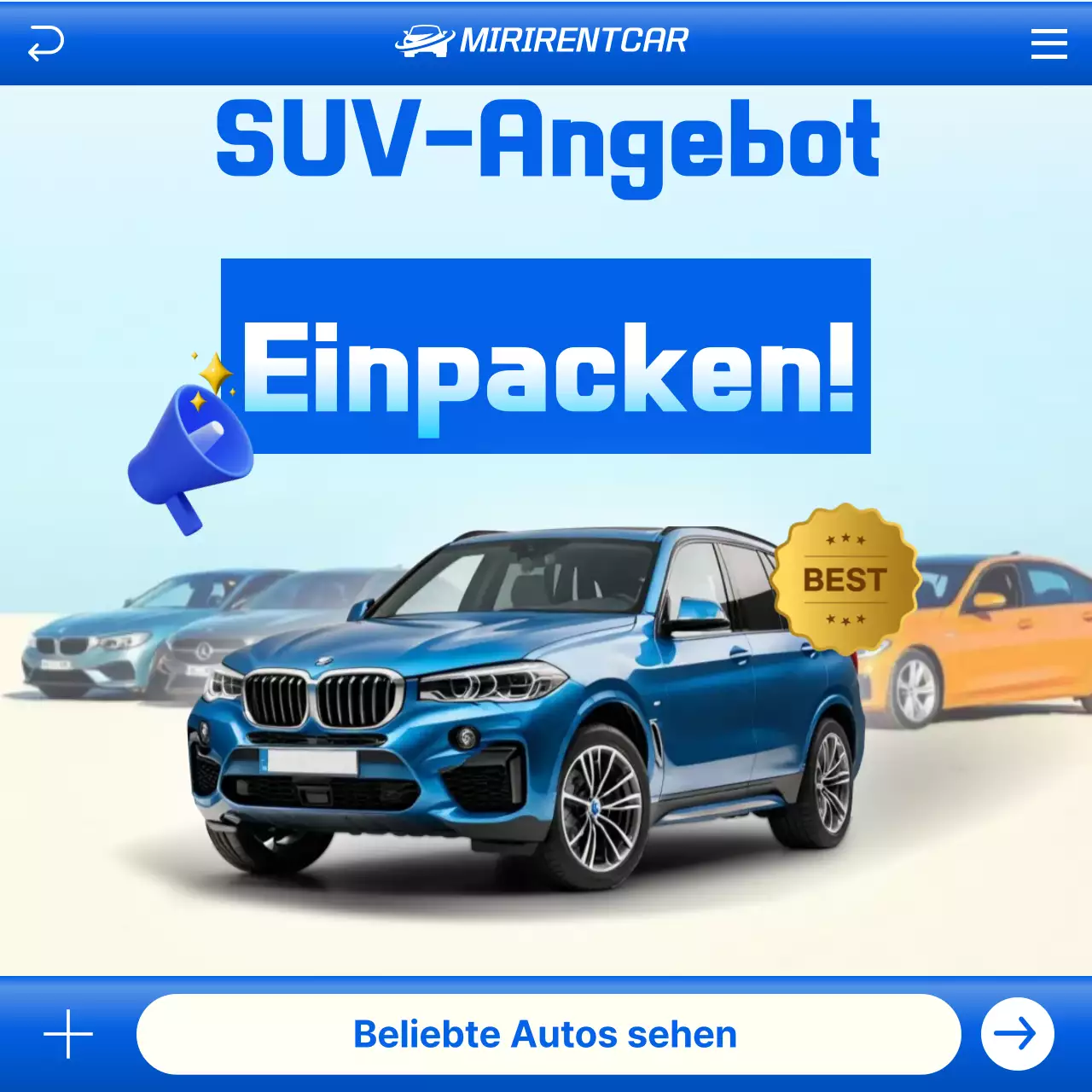 Blaue moderne Autowerbung