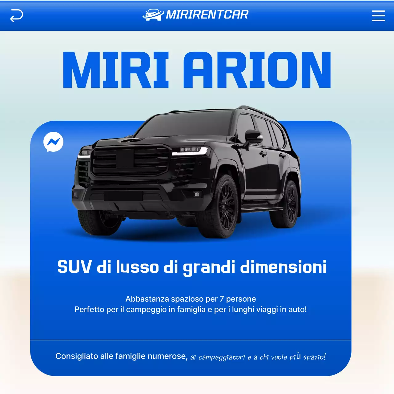 Pubblicità di auto moderna blu