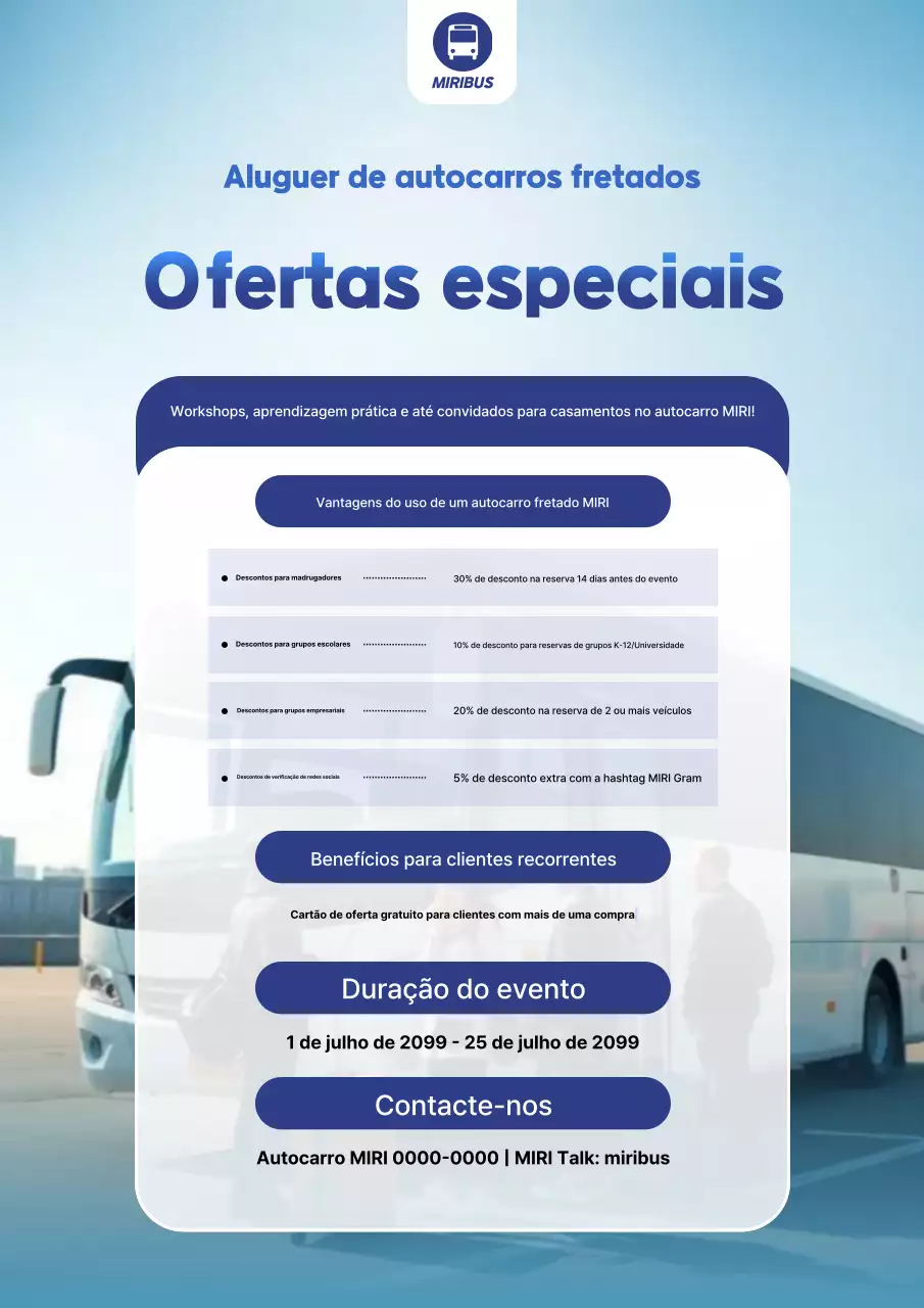 Guia de eventos Sky Blue Modern