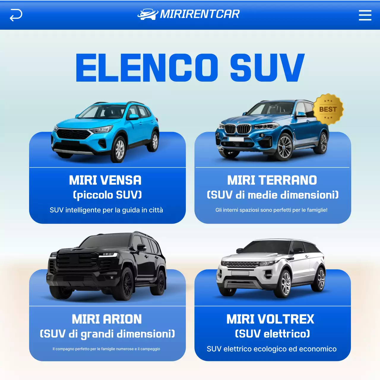 Pubblicità di auto moderna blu