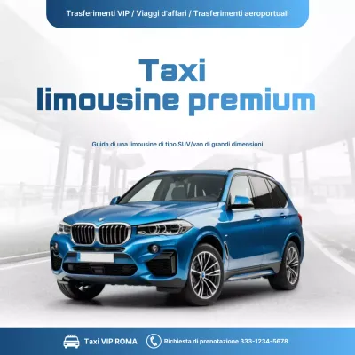 Pubblicità di auto moderna blu