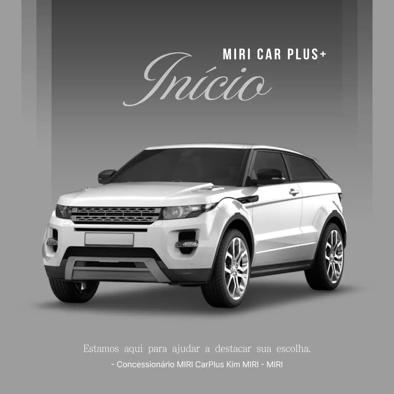 propaganda de carro cinza estiloso