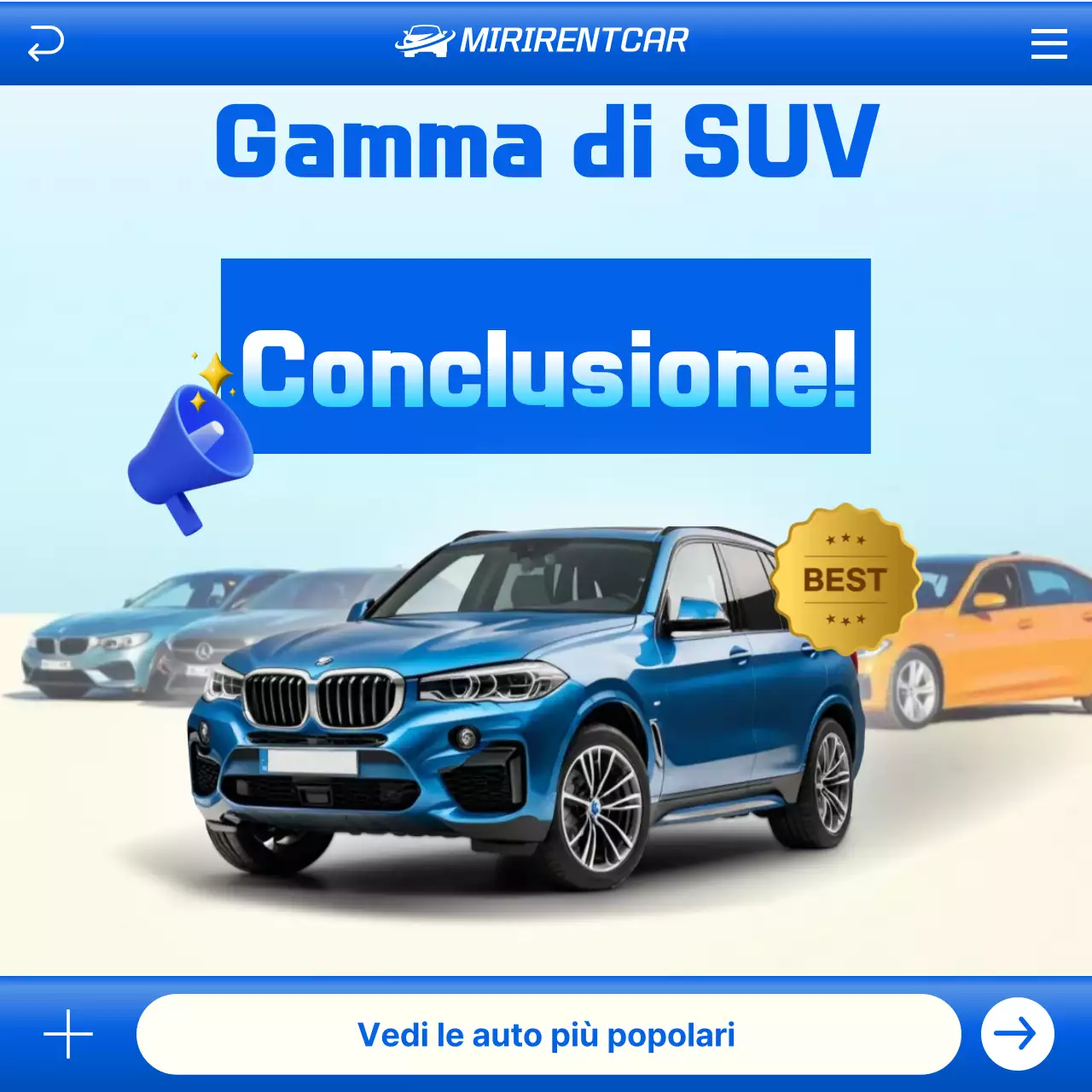 Pubblicità di auto moderna blu
