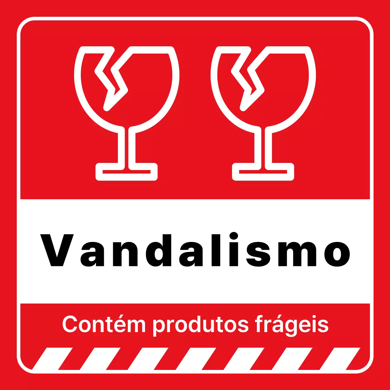 Aviso de quebra simples vermelho