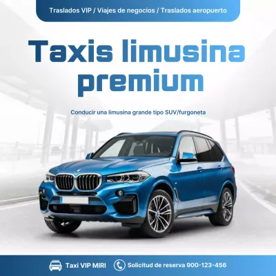Anuncio de coche moderno azul