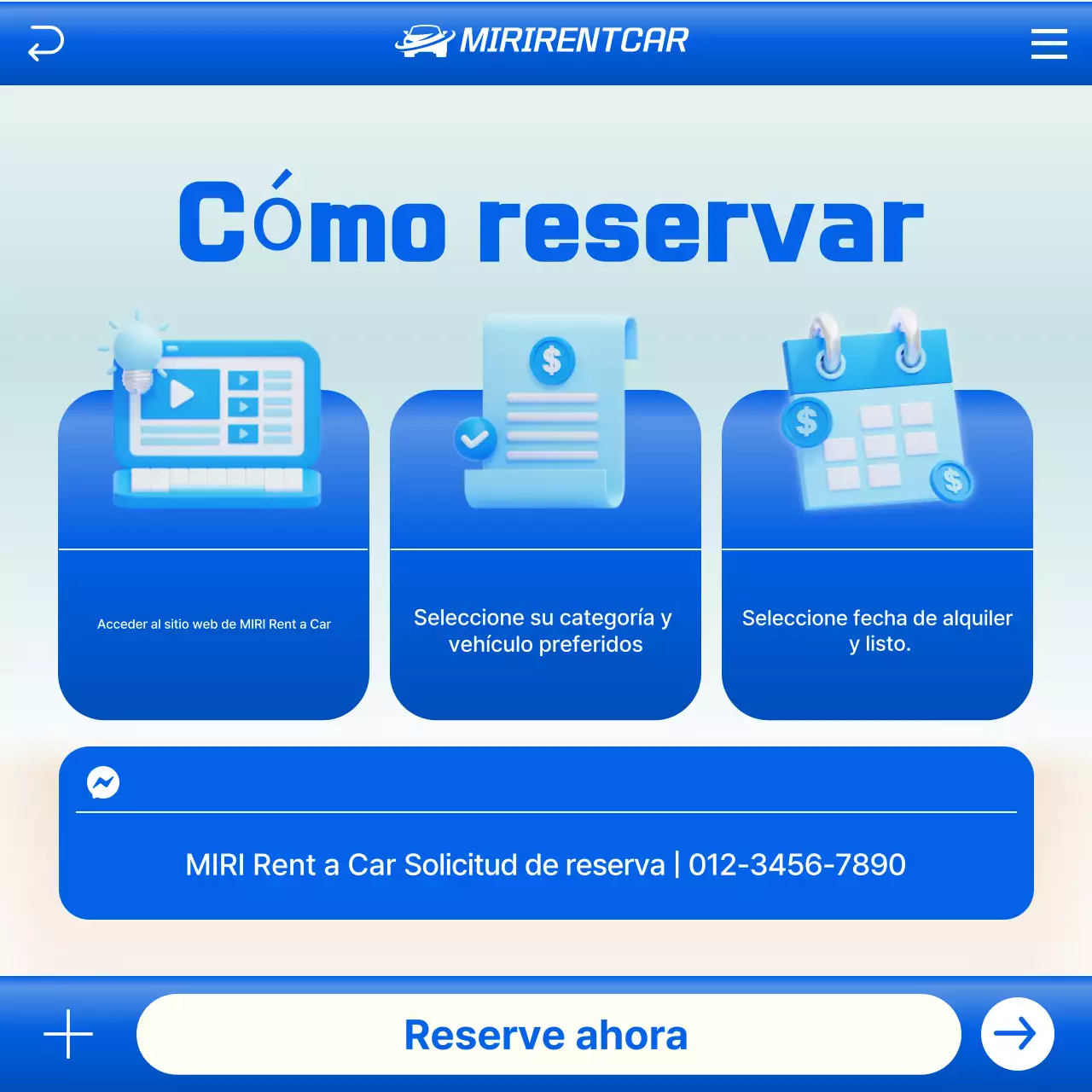 Anuncio de coche moderno azul