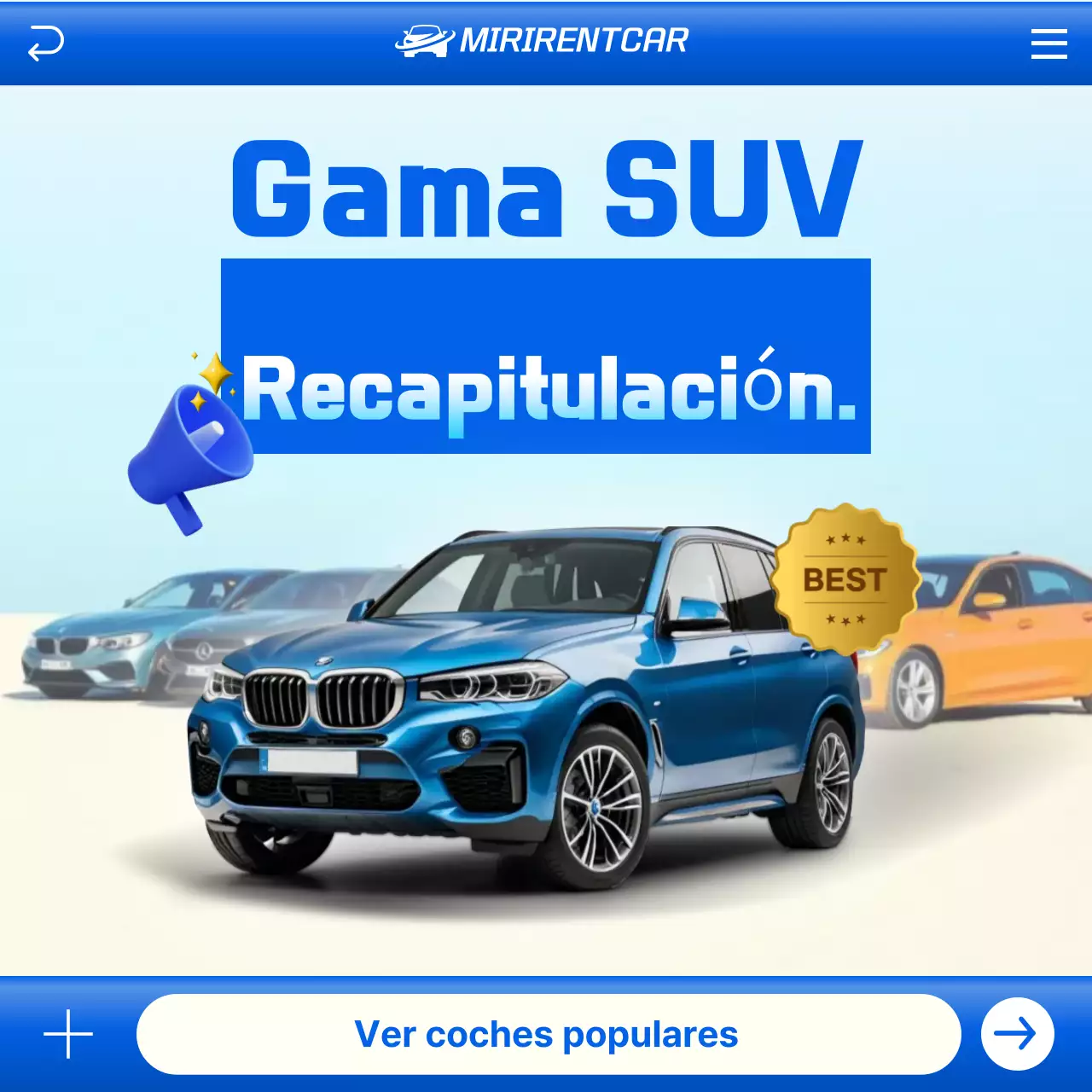 Anuncio de coche moderno azul