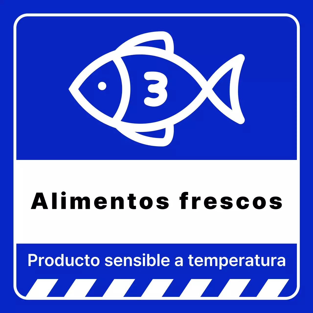 Precaución con los alimentos frescos simples de color azul