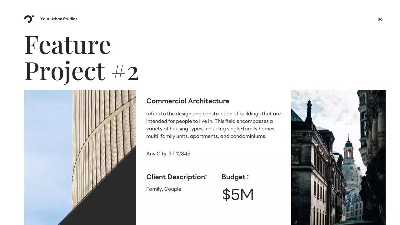 Black Modern Architecture Portfolio Presentation