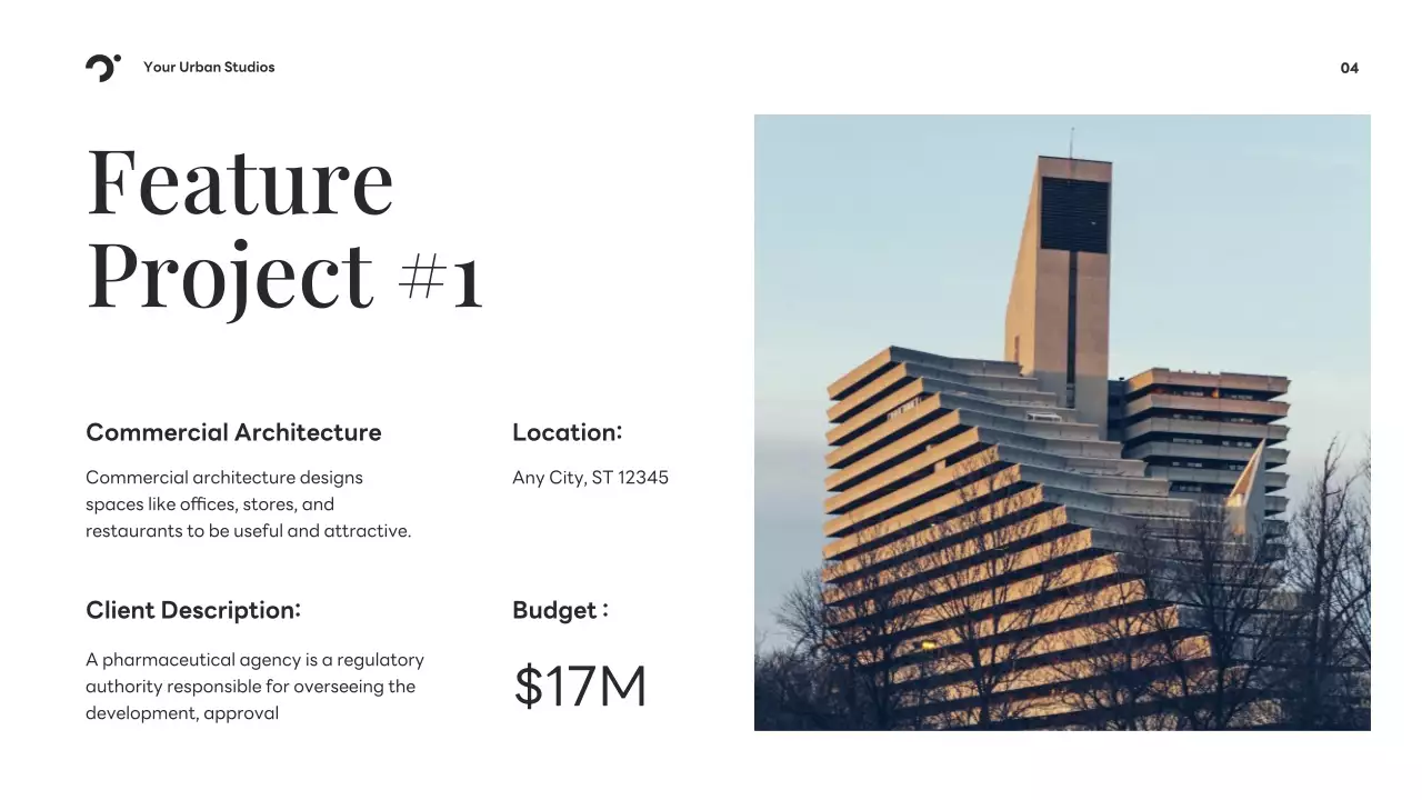 Black Modern Architecture Portfolio Presentation