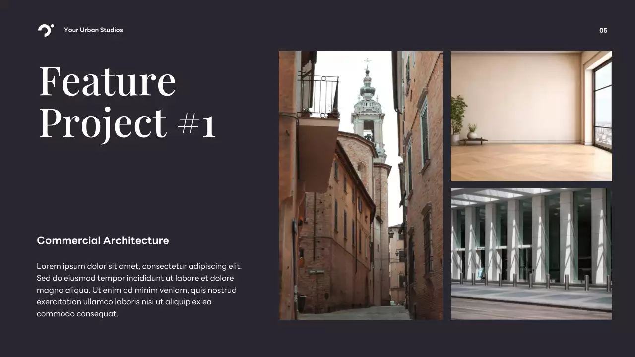 Black Modern Architecture Portfolio Presentation