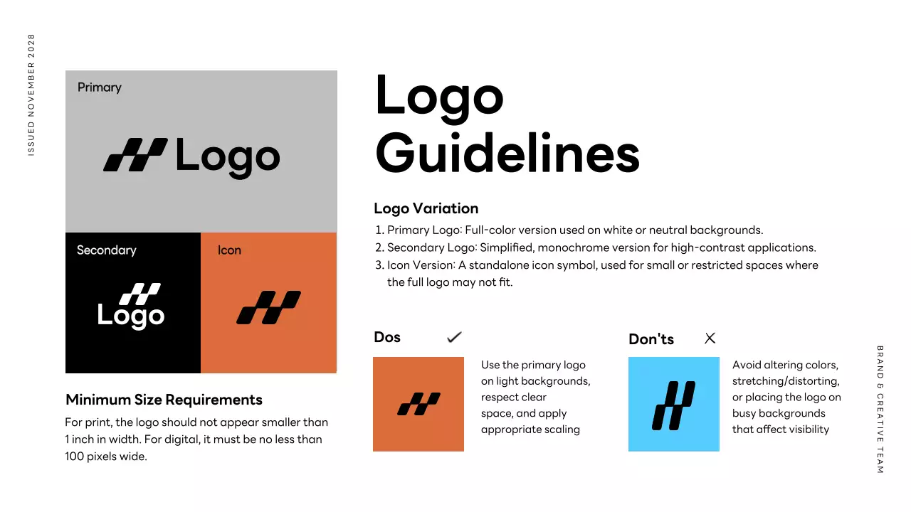 Orange Minimal Branding Guide Presentation