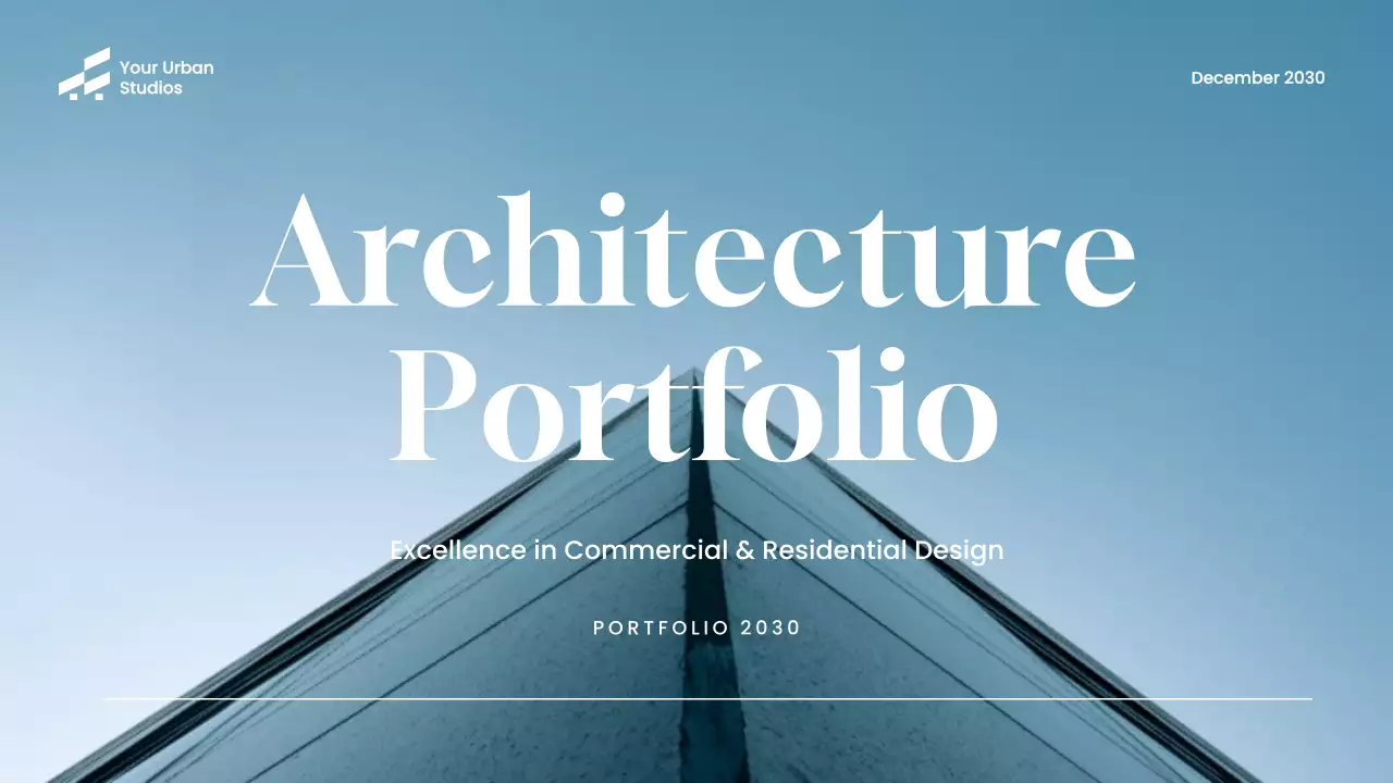 Blue Modern Architecture Portfolio Presentation