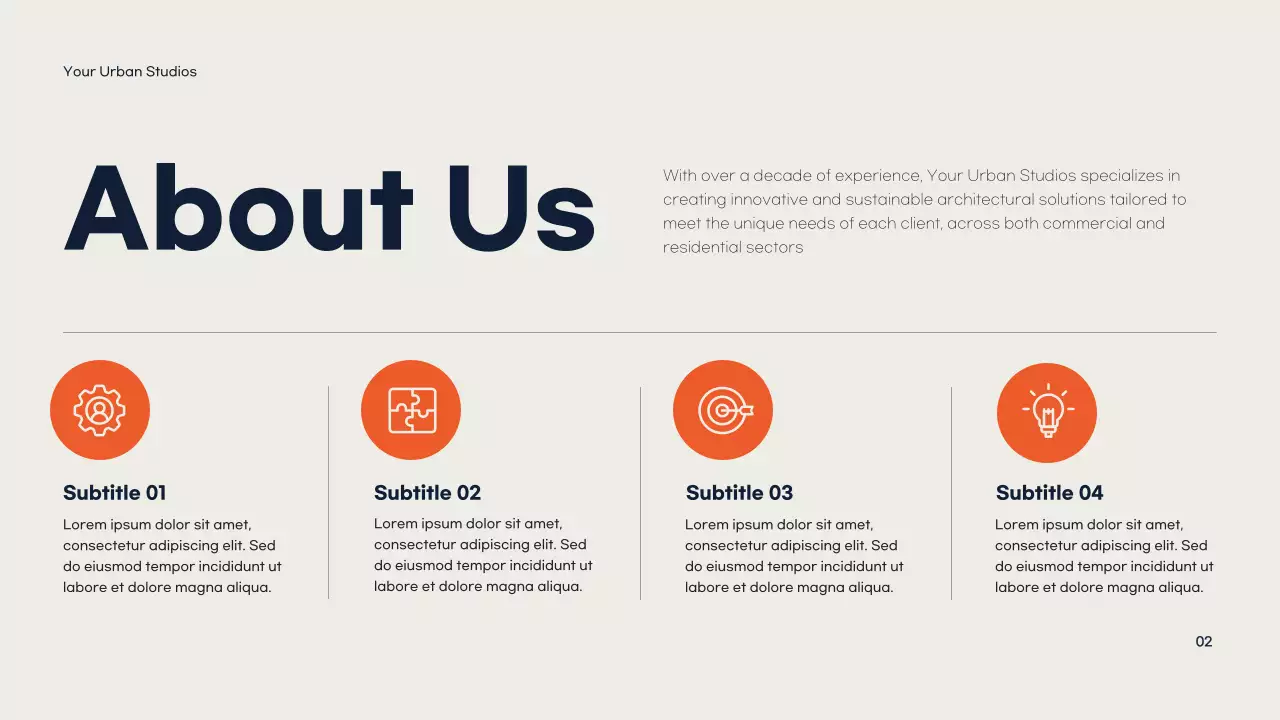 Orange Modern Architecture Portfolio Presentation