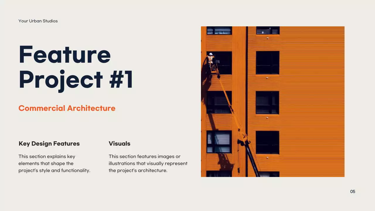 Orange Modern Architecture Portfolio Presentation