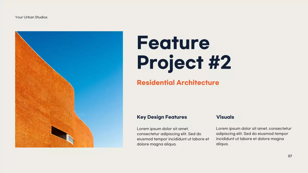 Orange Modern Architecture Portfolio Presentation