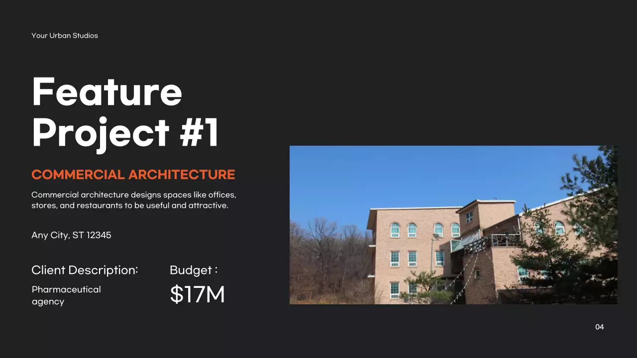 Orange Modern Architecture Portfolio Presentation