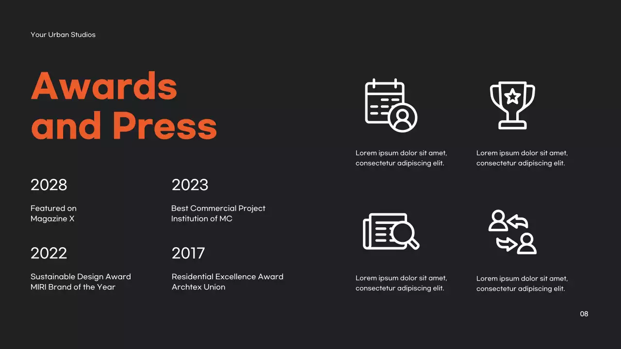 Orange Modern Architecture Portfolio Presentation