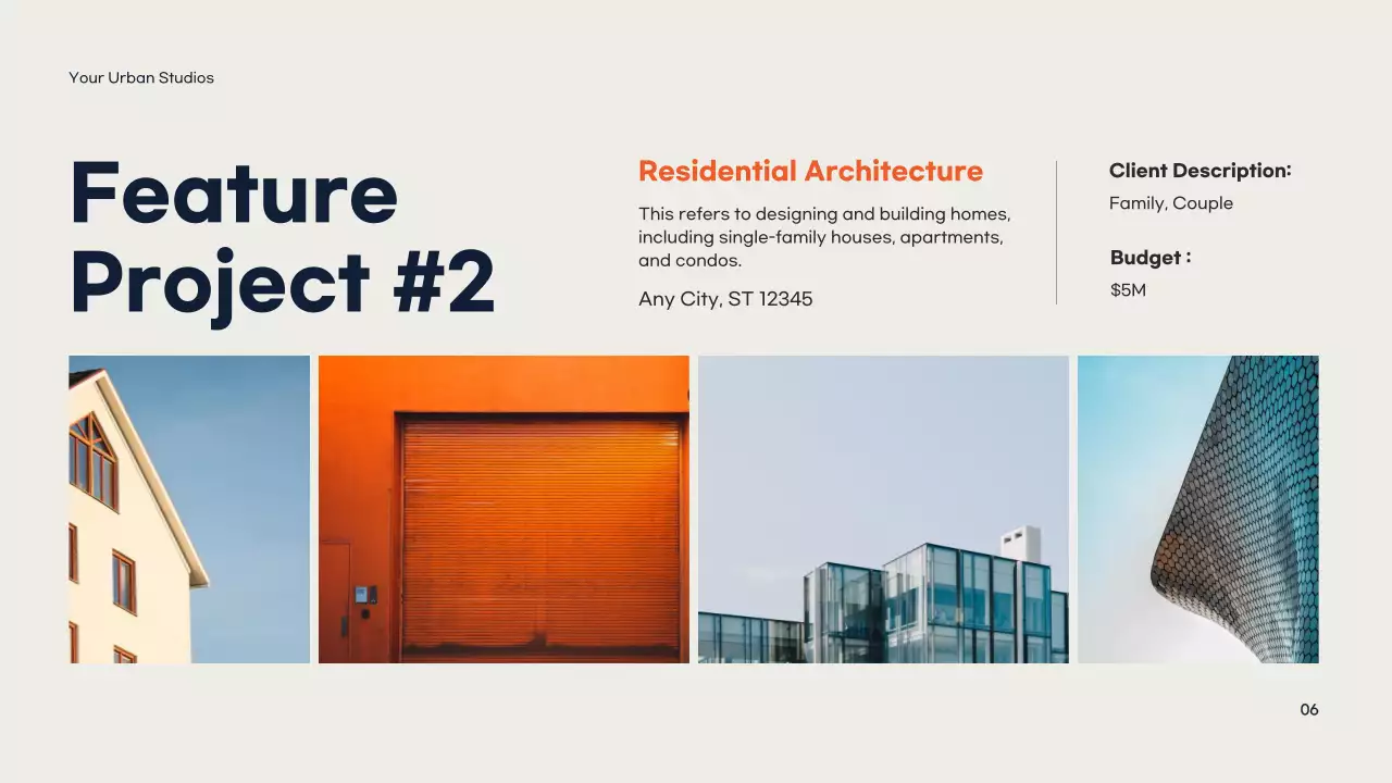 Orange Modern Architecture Portfolio Presentation
