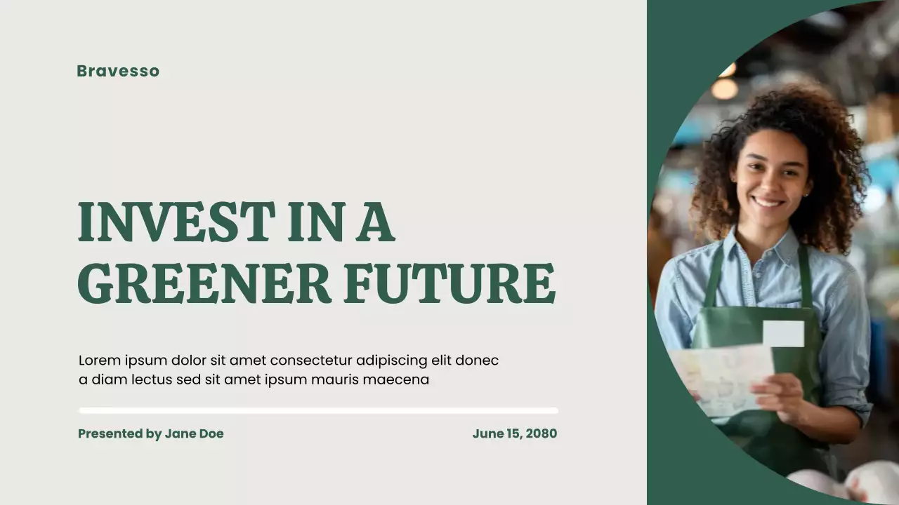 Green Minimal Environmental Initiatives Pitch Presentation