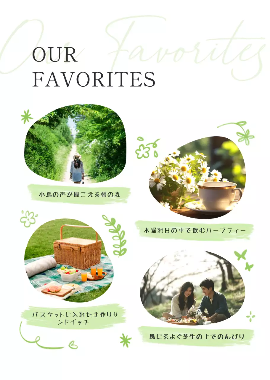 青 手書き ウェディング 招待状 ナチュラルプロフィールブック