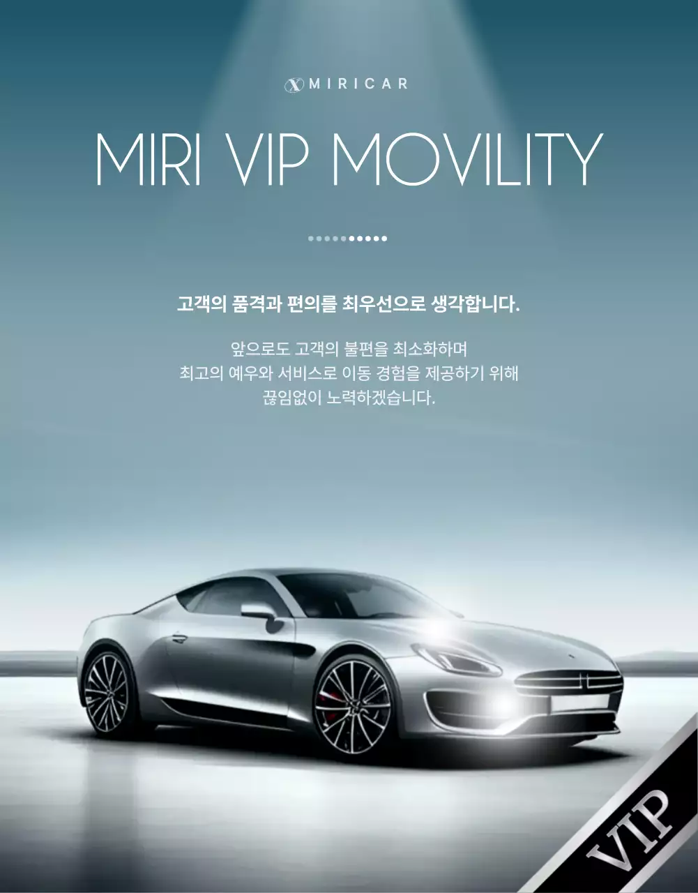 하늘색의 럭셔리한 의전서비스 홍보