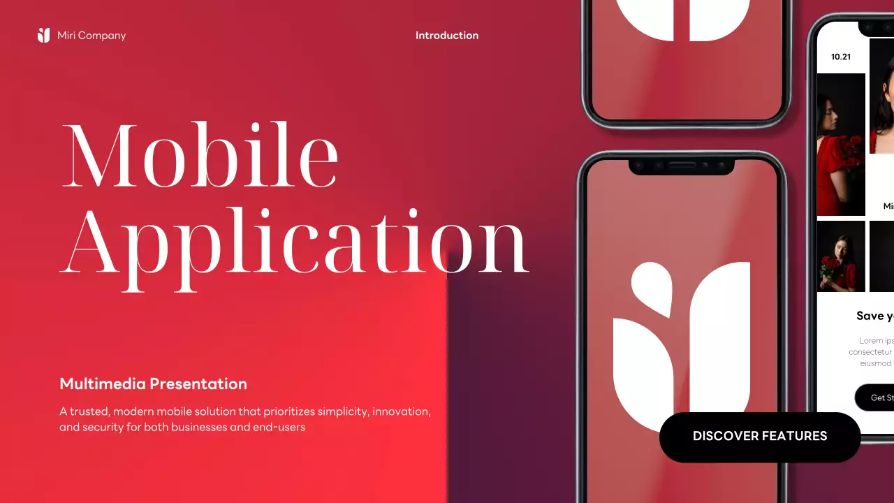 Red Modern Mobile Application Feature Presentation