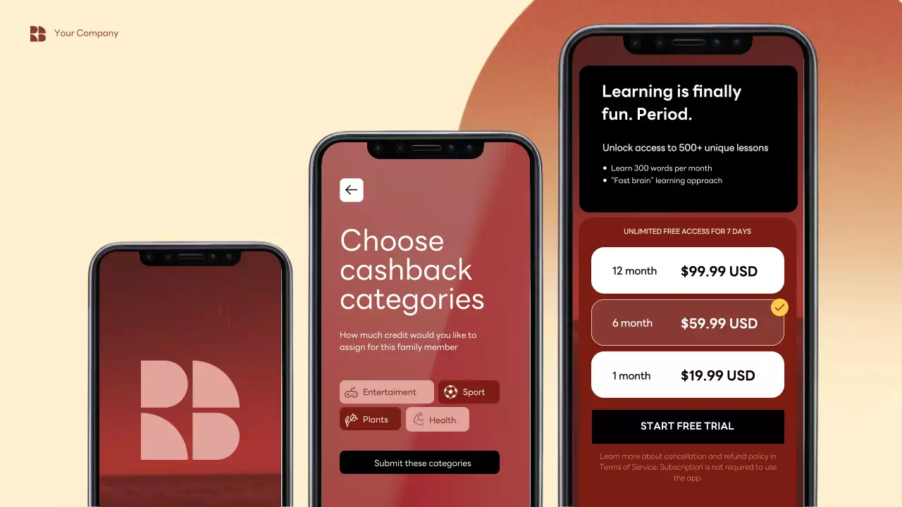 Red Elegant Mobile Application Presentation