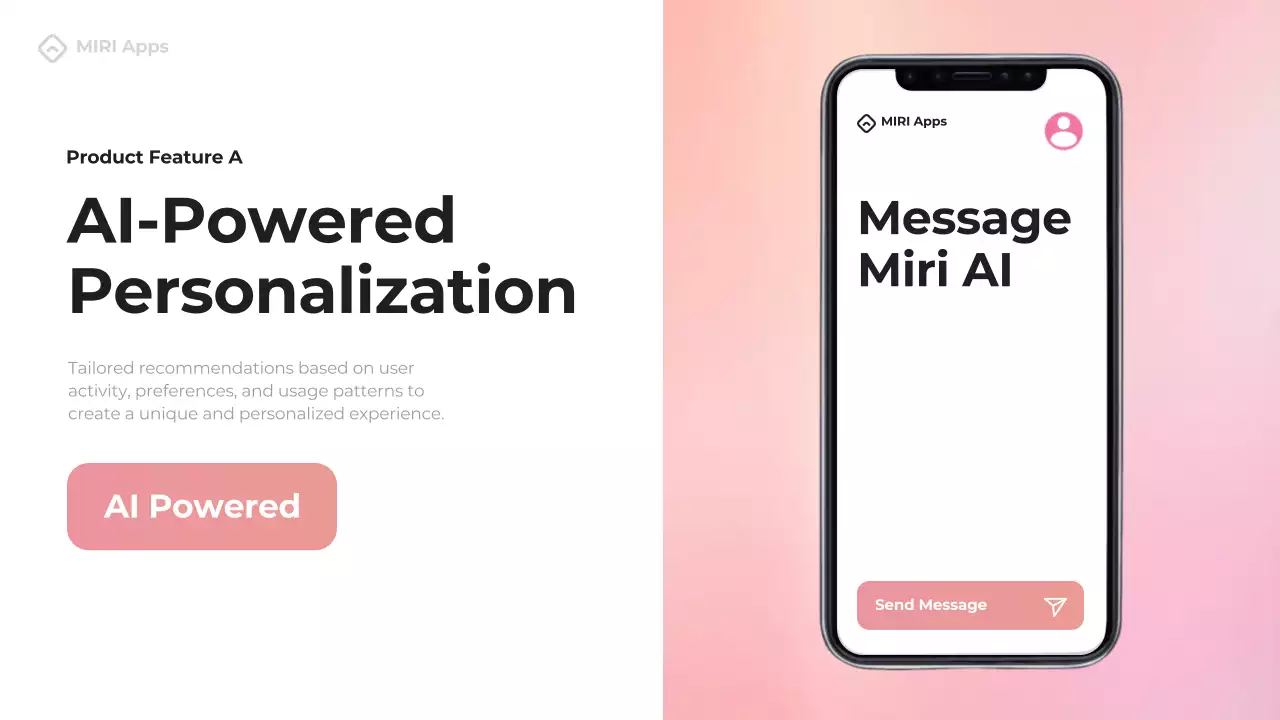 Trình bày tính năng ứng dụng di động hiện đại màu đen và hồng