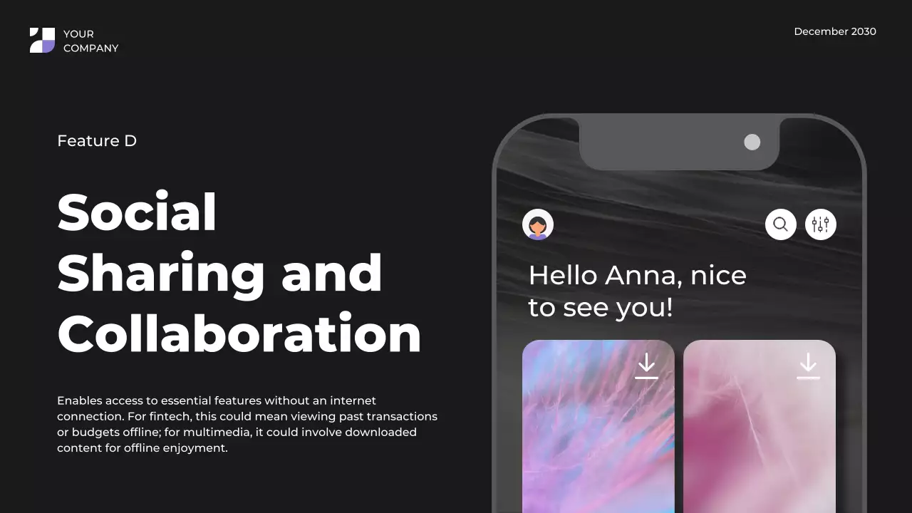 Black Modern Mobile Application Feature Presentation